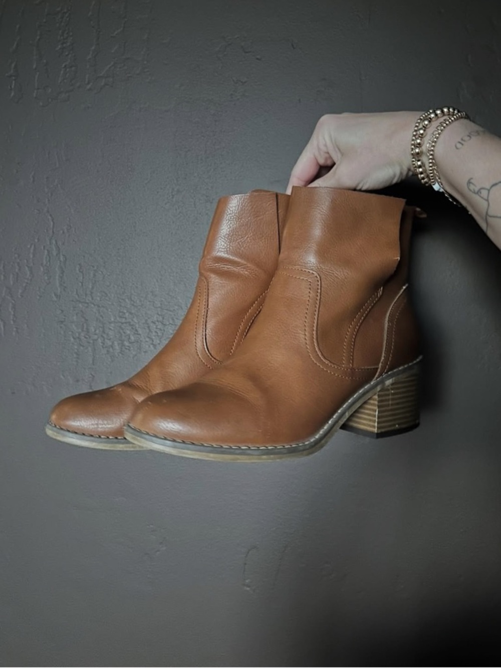 Women’s Tan Leather Ankle Boots
